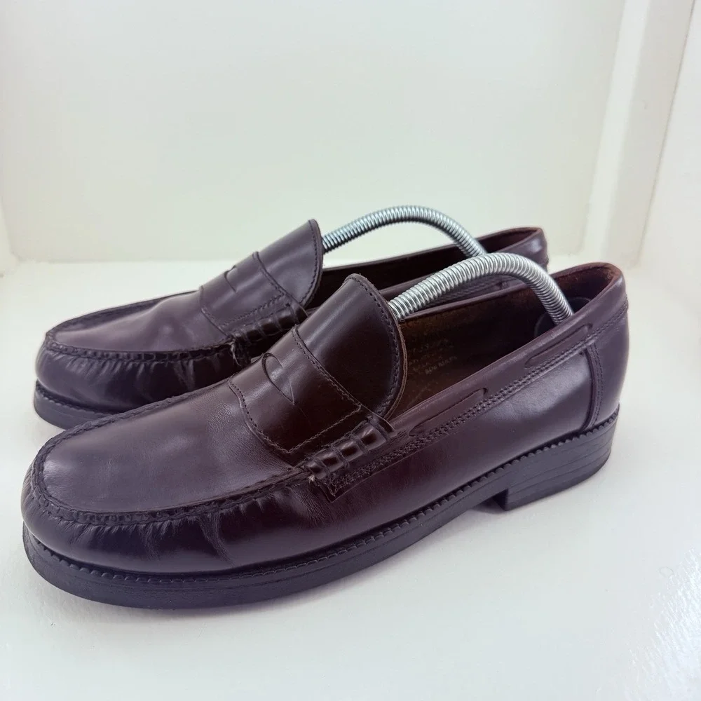 G.H. Bass Weejuns Mens 10D Burgundy Oxblood Leather Penny Loafers Moc Toe